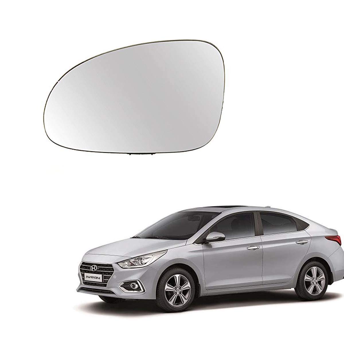 Auto Creation Left Side View Mirror Glass for Hyundai Verna Fluidic