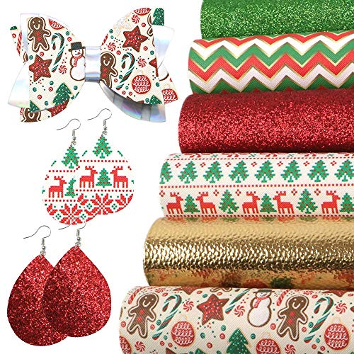 David accessories 6 Pcs 7.8" x 13.3" (20 cm x 34 cm) Christmas Printed