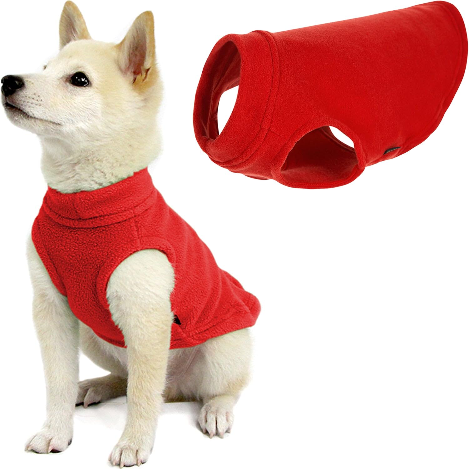 Gooby Stretch Fleece Pull Over Cold Weather Dog Vest, Medium, Red โ image 1