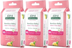 Aleva Naturals Bamboo Baby Hand and Face Wipes - Natural and Organic Ingredients, Cleans and Moisturizes, Extra Strong, and U