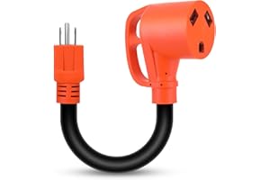 Gociean 30 Amp to 110 Adapter RV Cord, NEMA 5-15P to NEMA TT-30R RV Electrical Power Adapter with Grip Handle, ETL Listed, 3-Year Warranty