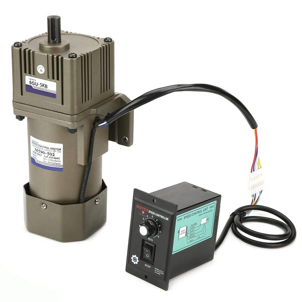 M590-502 Single Phase Asynchronous Motor,AC 220V 90W High Moment of Force, Reversible and Adjustable Speed,Gear Reduction Ratio(Optional)(5K)