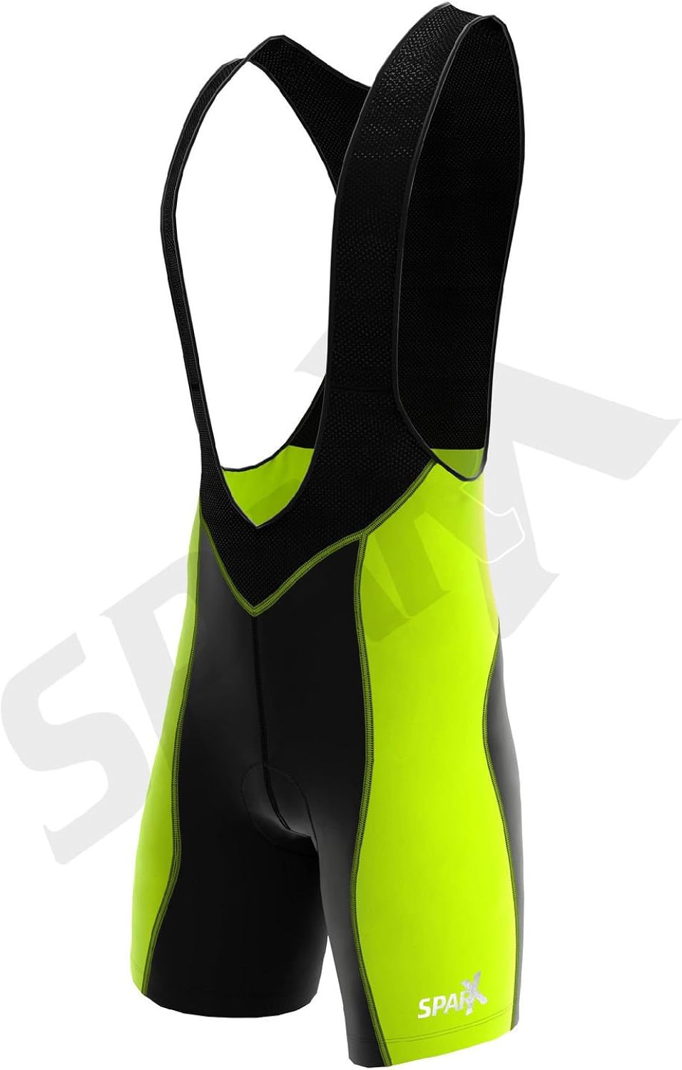 Sparx Cycling Bib Shorts Bicycle Clothing Bike Racing Bib Short Padded Pant (Small, Black/Neon Green): Clothing