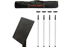 SAFEACET 4 Pack Stainless Steel Zipper Walls Poles Kit, 10FT Retractable Efficient Construction Temporary Dust Containment Barrier System