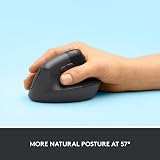 Logitech Lift Vertical Ergonomic Mouse Wireless Graphite USB Receiver Bluetooth view 4