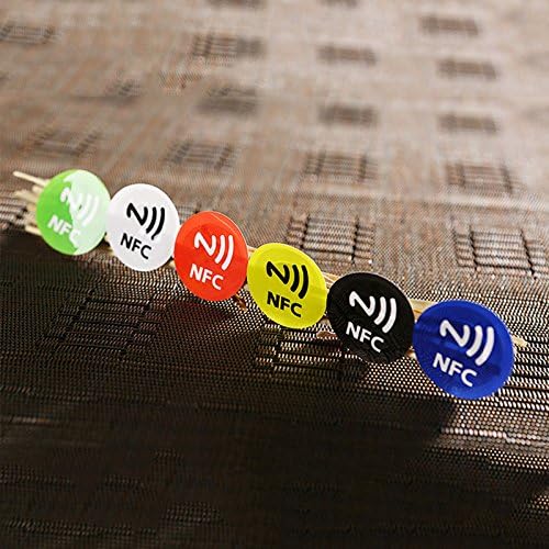 Hanbaili 6Pcs Waterproof NFC Smart Tags Smartphone Adhesive RFID Label Tag Sticker Compatible with all NFC Phones
