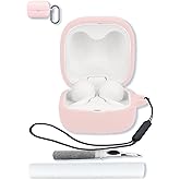 Case for Sony LinkBuds Open Truly Wireless Earbud Headphones（Model Number：WFL910B.UC, BOVUGAC Silicone Case Cover with Keychain & Cleaning Kit & Lanyard-Pink