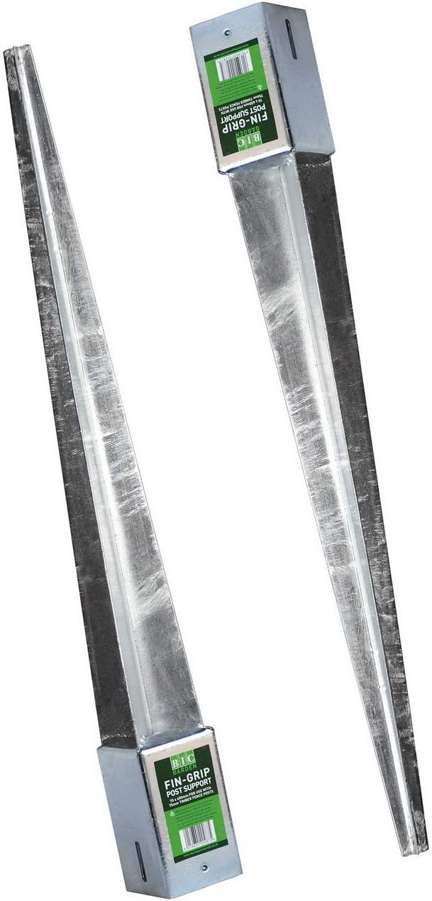 Fence Post Support Wedge Fin Grip Spike 75mm Sq x 600mm hot dip