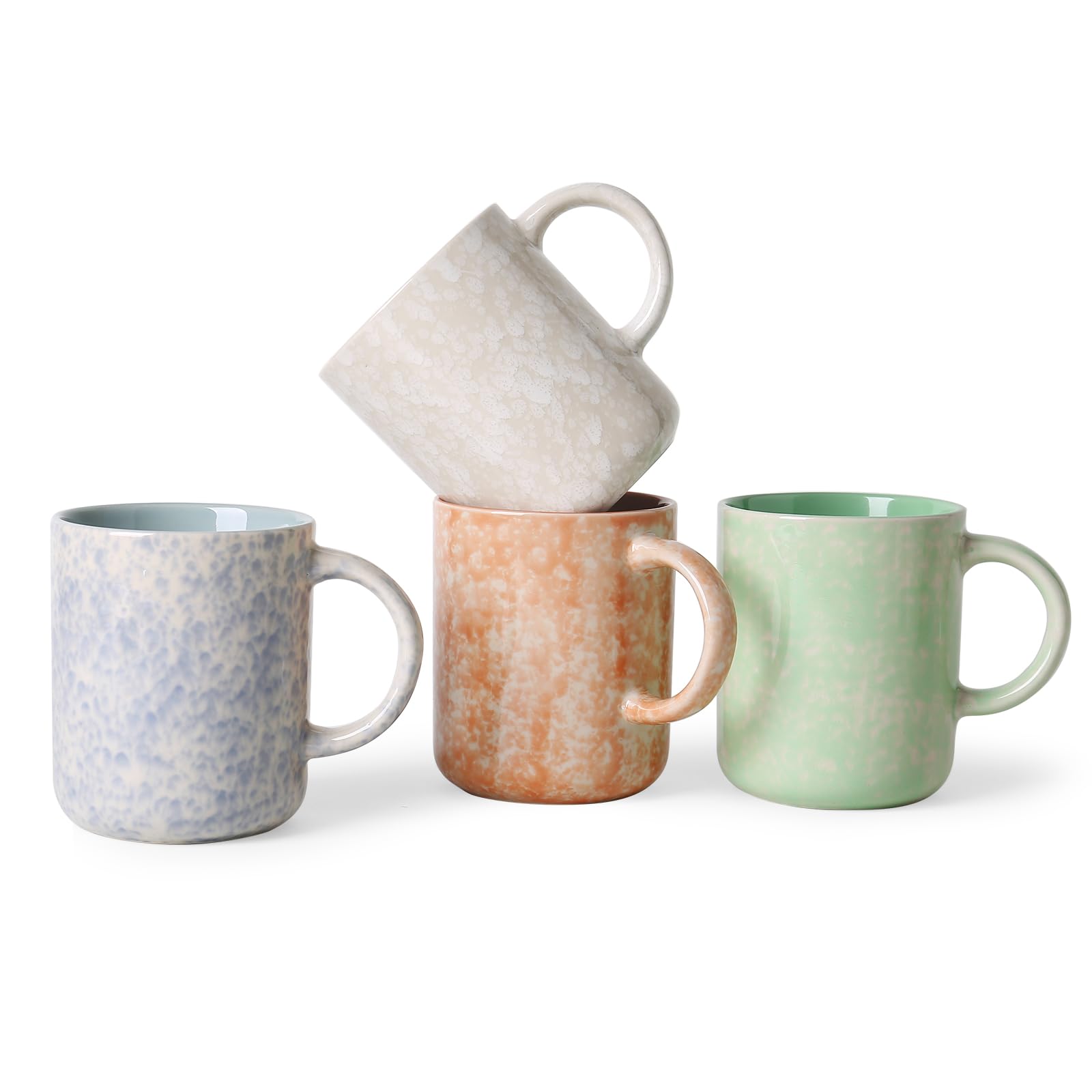 Photo 1 of 17 OZ Coffee Mugs Set of 4, Ceramic Modern Coffee Mugs Set with handle for Tea/Latte/Milk/Cocoa. (colorful-plus, 4 Count?Pack of 1?)