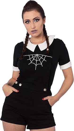 black dungaree shorts