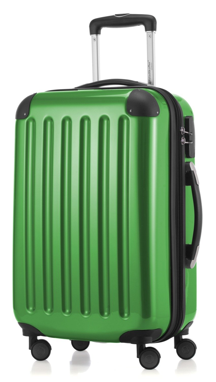 Hauptstadtkoffer Alex Cabin Suitcase 55x38x23 cm, 42 L, Combination Lock, Expandable Hard Shell Trolley PC/ABS, 3.2 kg, 4 Double Wheels, Green