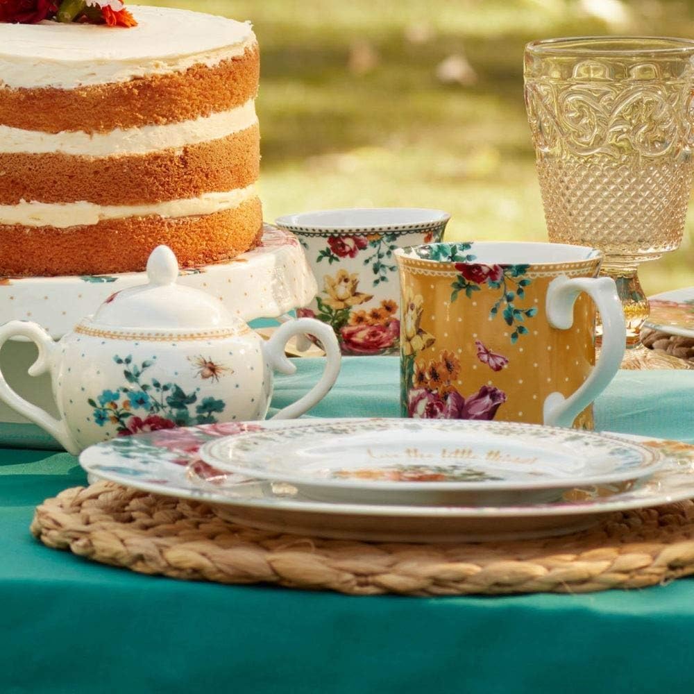 Katie Alice Bohemian Spirit Sugar Bowl and Creamer Jug, Porcelain, White, 2-Piece Set, 2 Piece Set - Image 3