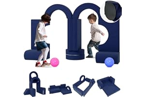Fivetry Kids Sofa Couch with Hook and Loop - 3s Quick Inflating Kids Couch for Playroom, 12 pcs Modular Kids Play Couch, Convertible Kids Sofa Couch/Sleeper, Creativing Kids Couch Building Fort