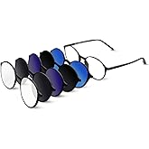 BAUHAUS Magnetic Sunglasses Clip on for Men & Women UV400 Polarized Retro Round Anti-glare Clear Eyeglasses