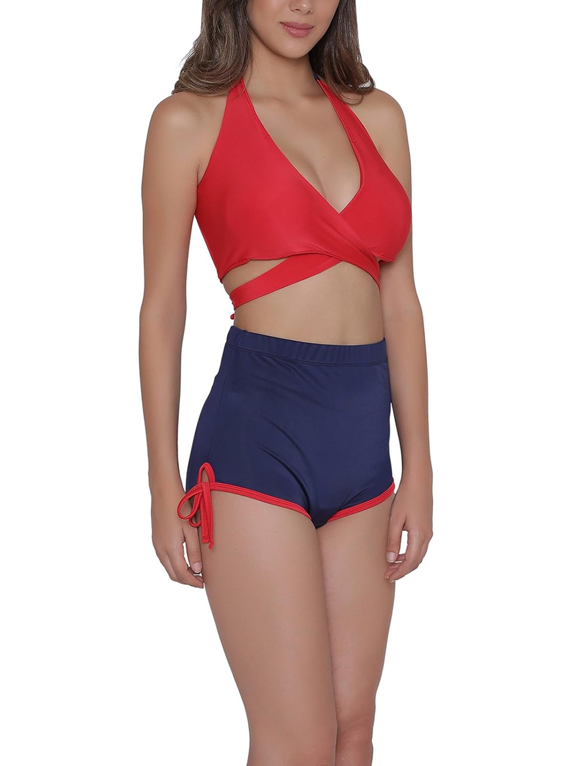 clovia women's padded halter top & bikini swimsuit