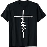 Faith Cross Quotes Christian Lion Luke for Men Women Kids T-Shirt Small