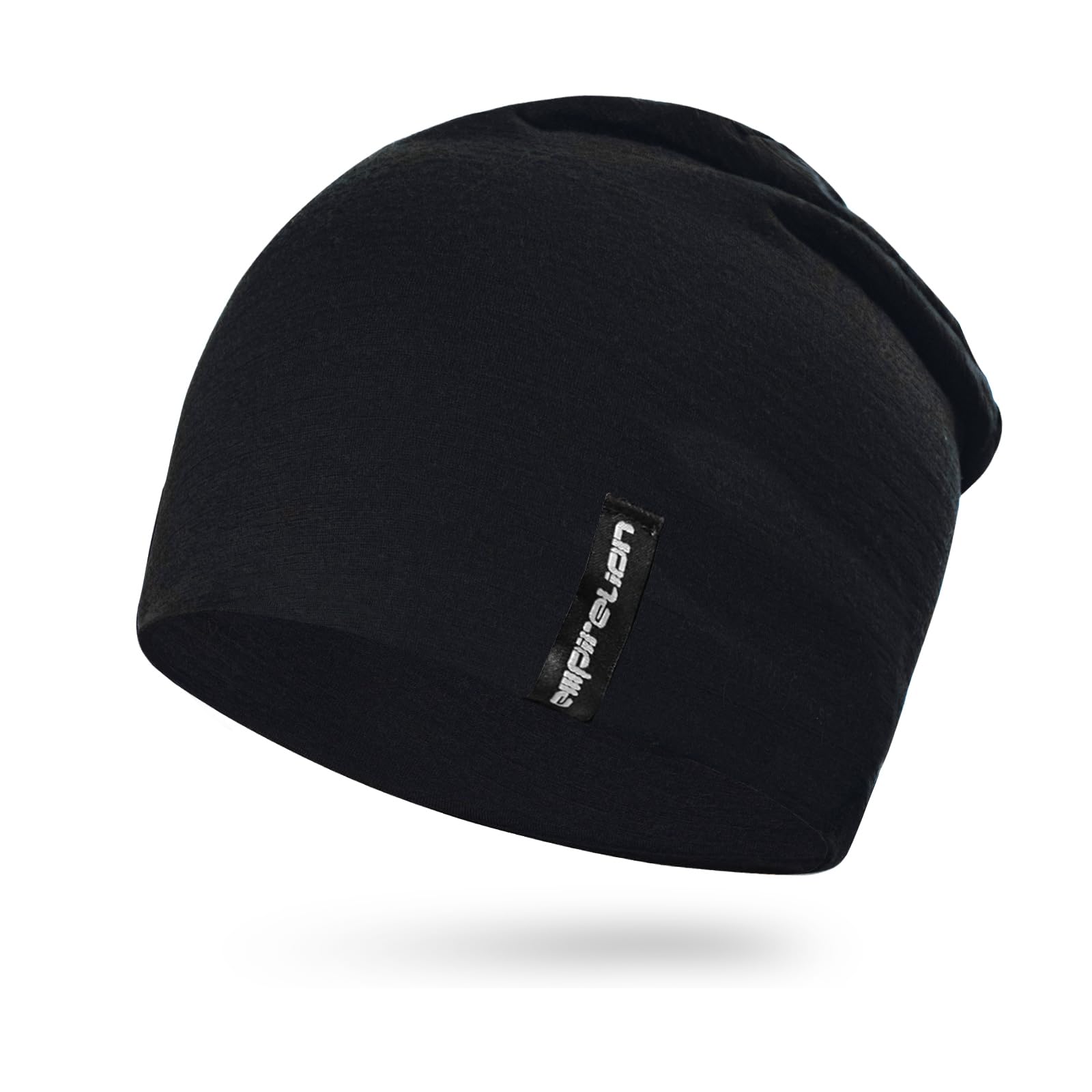 Empirelion 9" Multifunctional Lightweight Beanies Hats, Sun Protection Running Skull Cap Helmet Liner Sleep Caps for Men Women (Black)