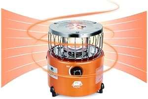 Caynel 2 in 1 Portable Propane Heater and Stove, Outdoor Camping Liquefied Gas Stove, Ice Fishing Hiking Hunting Survival Emergency Tent Multifunctional Handheld Heater (Orange)