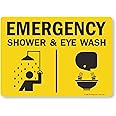 SmartSign "Emergency Shower & Eye Wash" Sign | 10" x 14" Aluminum