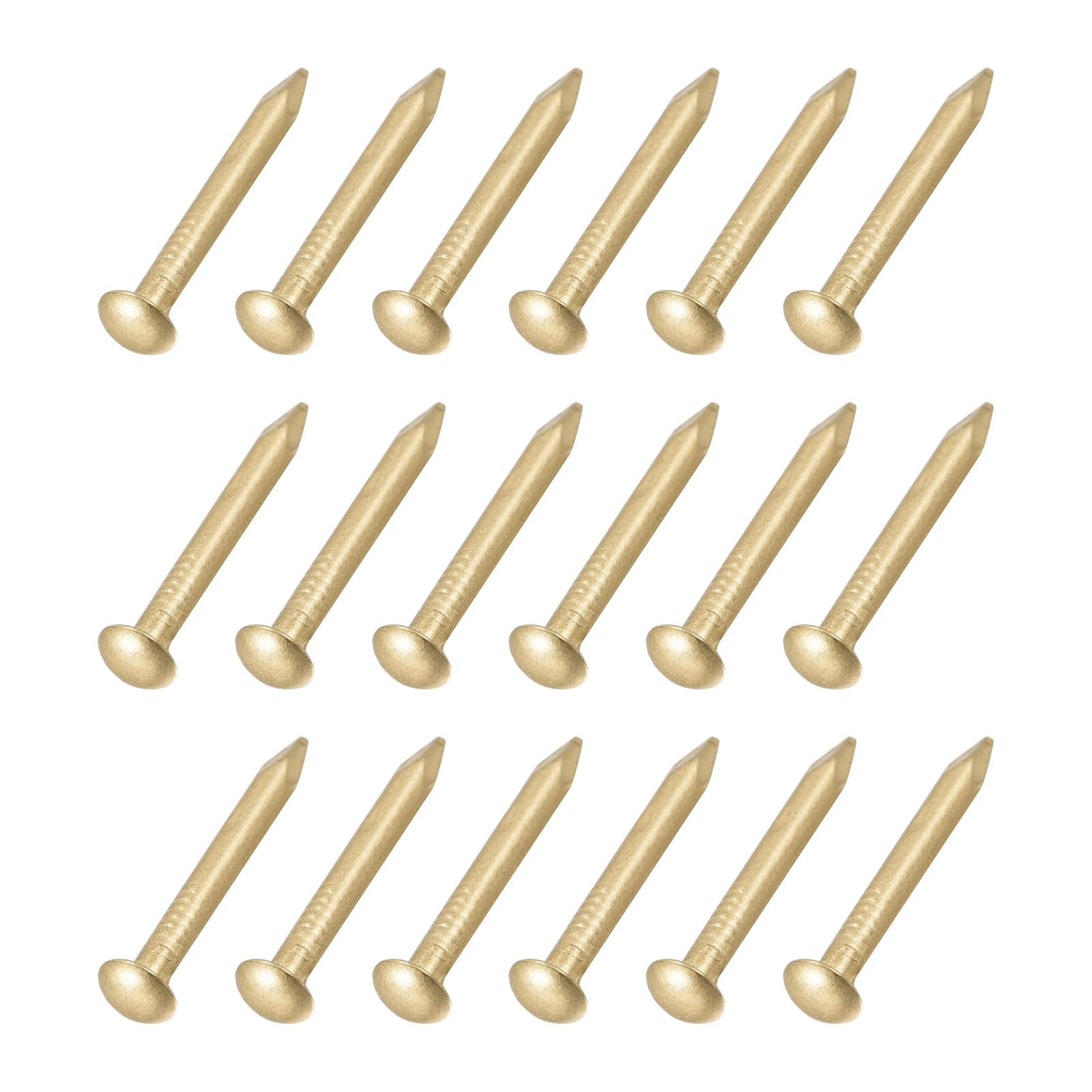 METALLIXITY Small Nails (2.8x35mm) 25pcs, Brass Tiny Hardware Nails - for Household Woodworking, Brass Tone