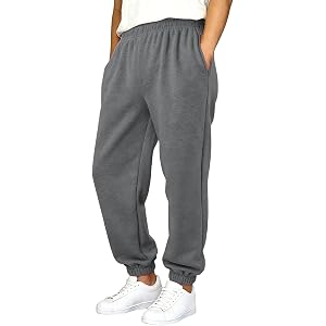 Boys Baggy Pants Tapered Casual Open Bottom Fleece Sweat Pants with Pockets Elastic Waisted Track Sweatpants