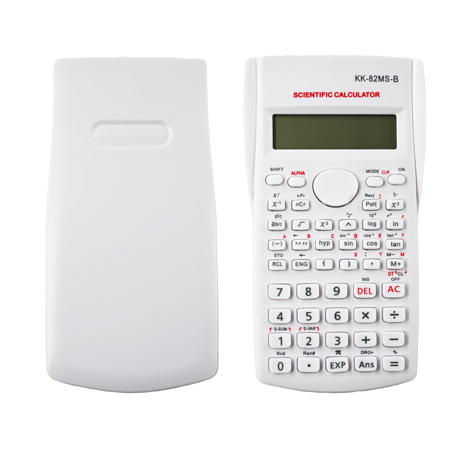 Dakexiong KK-82MS-D Portable Scientific Calculator Engineering Scientific Functional Calculator with 240 Functions Two-Line Display for School Supplies Students Teachers Business Office Home,White