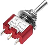 Heschen MTS-123 Mini Momentary Toggle Switch SPDT 3 Pin 2A 250V 5A 125V Pack of view 8