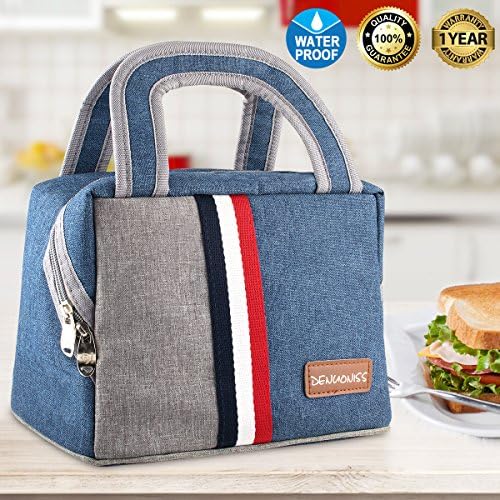 Lunch Bag Box Large Capacity Tote Insulated For Women Girls Men With Front Pocket And Double Zipper