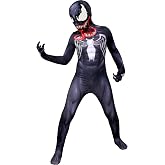 MARVEL Venom Youth Zentai Halloween Costume - Spandex, Invisible Zippers, Wrist Openings
