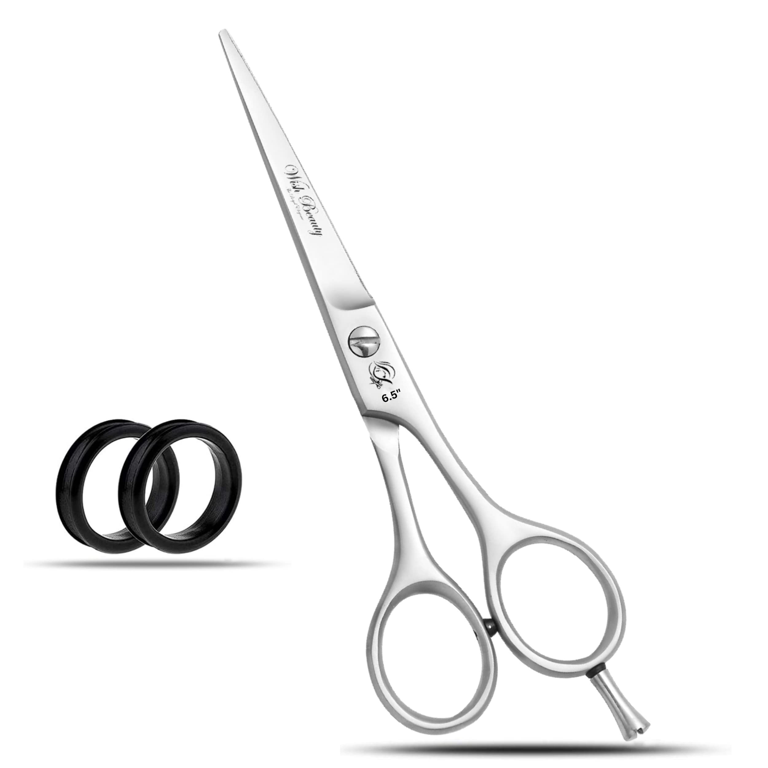 Wishbeauty 6.5" Hairdressing Scissors, Hair Cutting Scissor for Professional Hairdressers, Barber Stainless Steel Scissors for Hair Cutting, Sharp Hair Scissors for Women (Silver 6.5 inch)