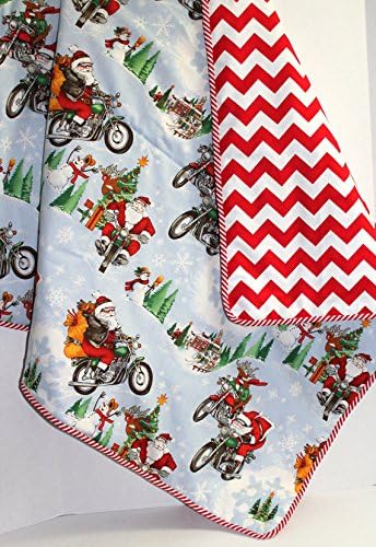 Ready to Ship Baby Toddler Santa Motorcycle Christmas Winter Blanket
