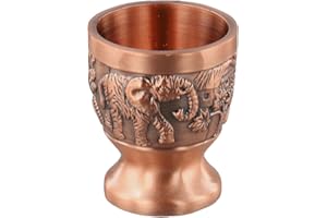 Vintage Zinc Alloy Sake Cup for Tea, Wine, Spirits with Sturdy Base and Elegant Metal Design for Indoor and Outdoor Use (Red)