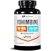Healthfare Yohimbine HCL 10mg | 240 Vegan Capsules | Maximum Strength Formula | Non-GMO & Gluten-Free | Made in USA