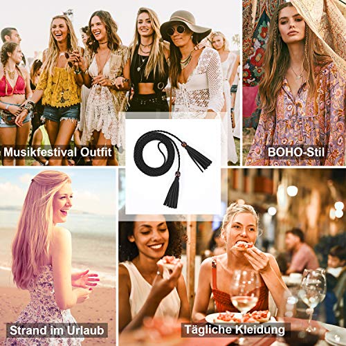 WERFORU Frauen dünne Quaste geflochtene Taille Gürtel, dünne gewebte Gürtel Taille Band für Rock Kleid