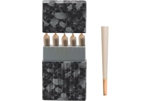 SZBTKBEST 5-Hole King Size Pre-roll Cone Holder Case,Cigarette Case Cigar Holder.for Regular Size Cigarettes & King Size,The Smoke Flask,Smell Proof Container Box (Black Skull)