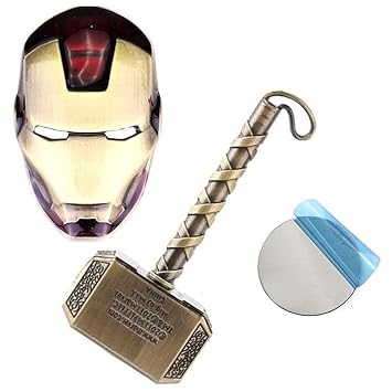 Tunsechy Avengers Thor Hammer Gold And Iron Man Maroon Helmet