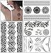 Glamorstar Temporary Tattoo Stickers, Fashion Black Lace 4 Different Sheets Waterproof Body Art Tattoo Sticker for Women, Teens & Girls
