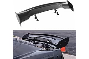 SIPIDEAUT 57" GT Style Universal Rear Trunk Spoiler Wing Adjustable Rear Trunk Spoiler Racing Spoiler Universal Fit for Most Cars (Carbon Fiber Style)