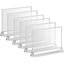 Supports Panneau Acrylique A6 Lot De 6 - Cadre Photo Incliné Transparent