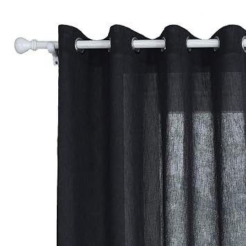 H Yu Fenêtre En Tulle Rideaux Court Gris Clair Transparent