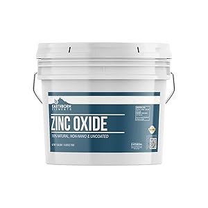 Non-Nano Zinc Oxide, 1 Gallon, by Earthborn Elements is Naturally Occurring, Pure & Uncoated, Perfect for DIY Sunscreens & Ointments, Packaged in a BPA-Free Resealable Bucket