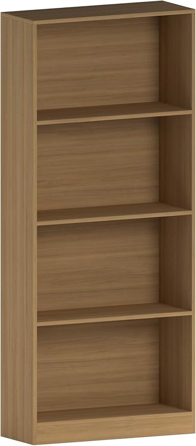 Vida Designs Cambridge 4 Tier Large Bookcase Oak Wood Shelving Unit