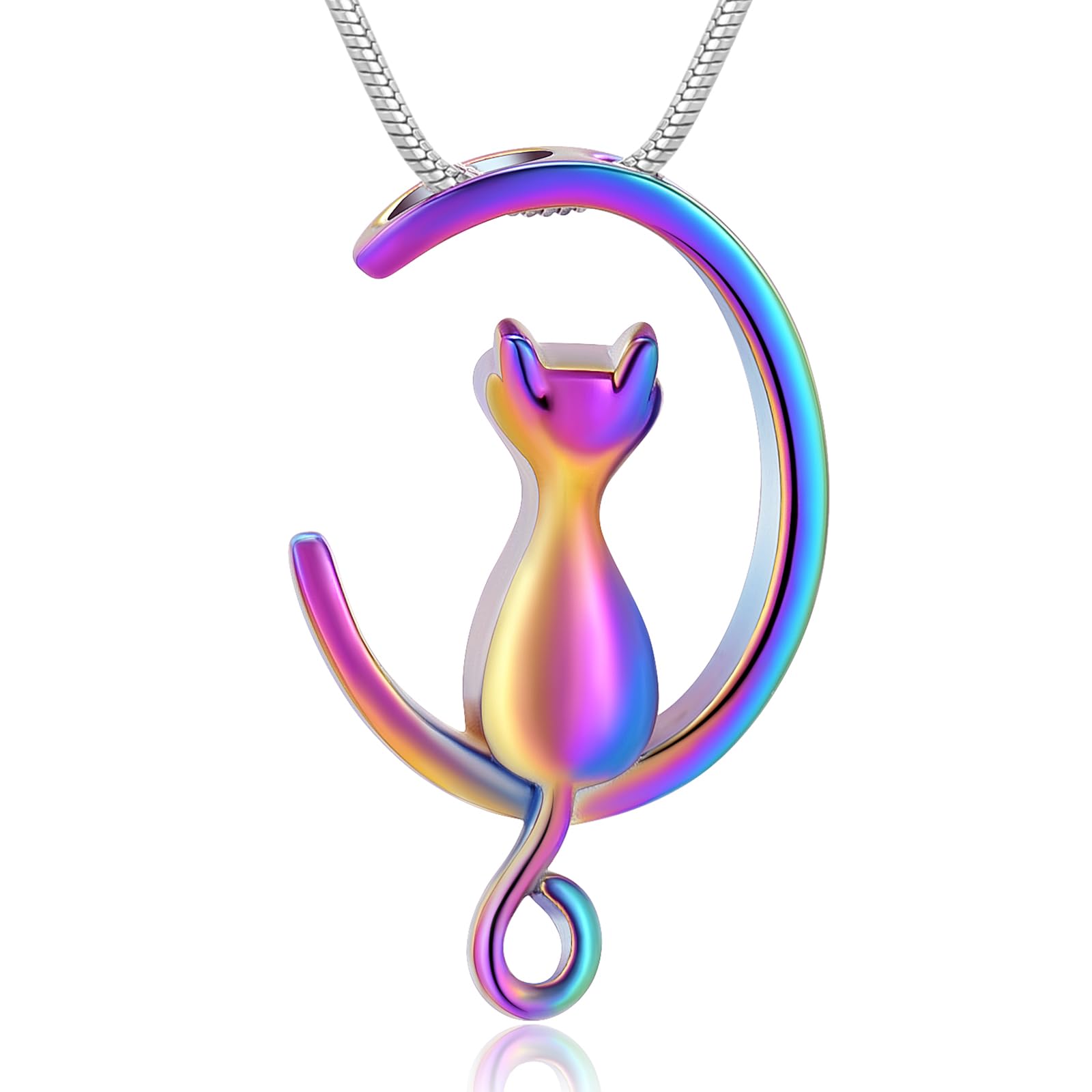 memorial jewelry Cat Urn Necklaces for Ashes for Women Men Cremation Pendant Necklace for Ashes Stainless Steel