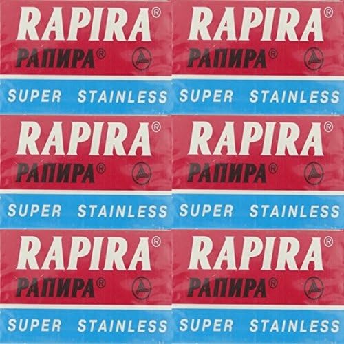 30 Rapira Stainless Chrome Double Edge Razor Blades