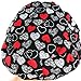 Womens Red Hearts Surgical Scrub Hat Valentine Hat Euro Style Adjustable Bouffant Cap