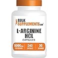 BulkSupplements.com L-Arginine HCl Capsules - Arginine Supplement, Nitric Oxide Supplement, L Arginine Capsules - Nitric Oxide Pills, Gluten Free - 8 Capsules per Serving, (5000mg) 240 Capsules