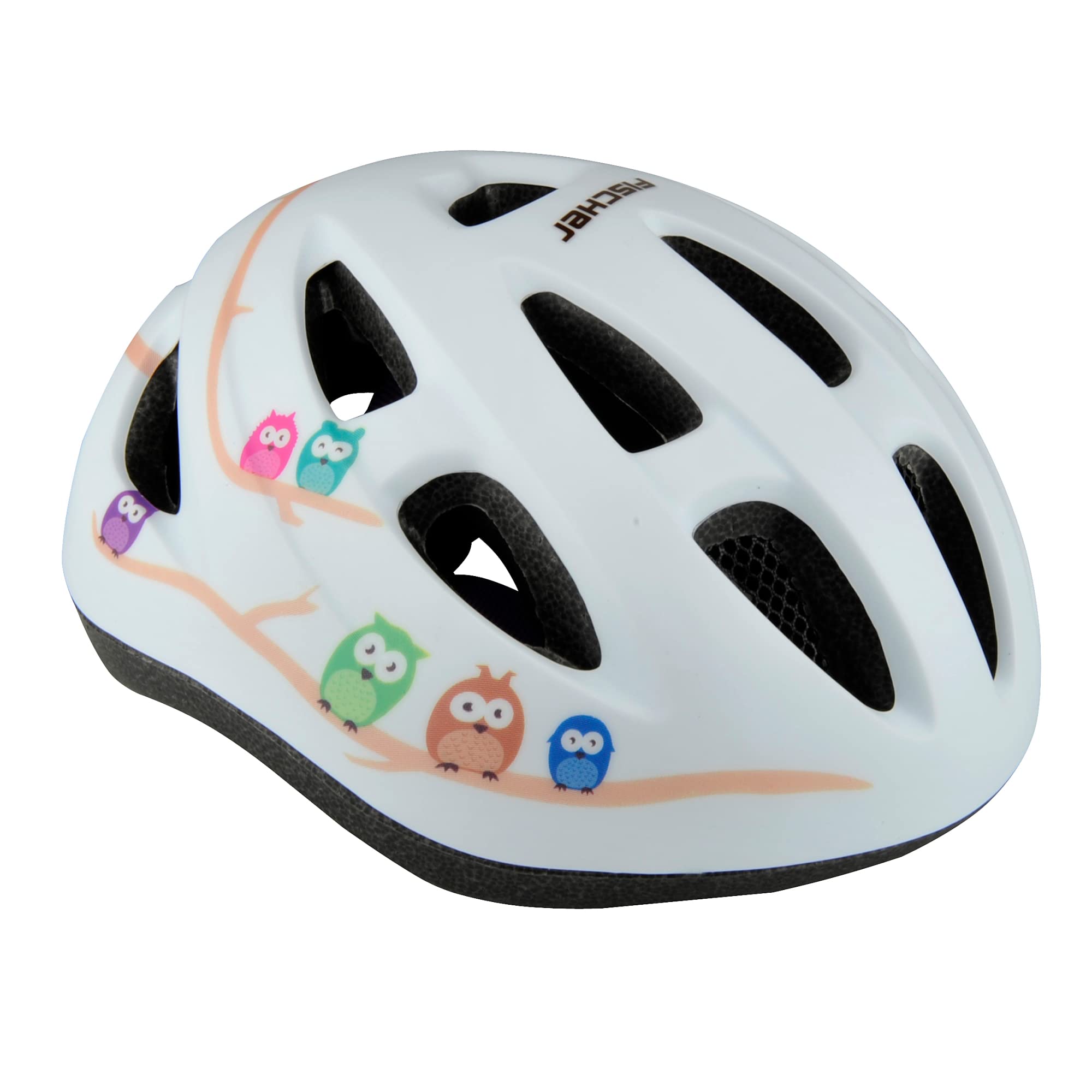 Fischer Cycling Helmet Owl, Multicolor (White), 86107, S/M (55-59)