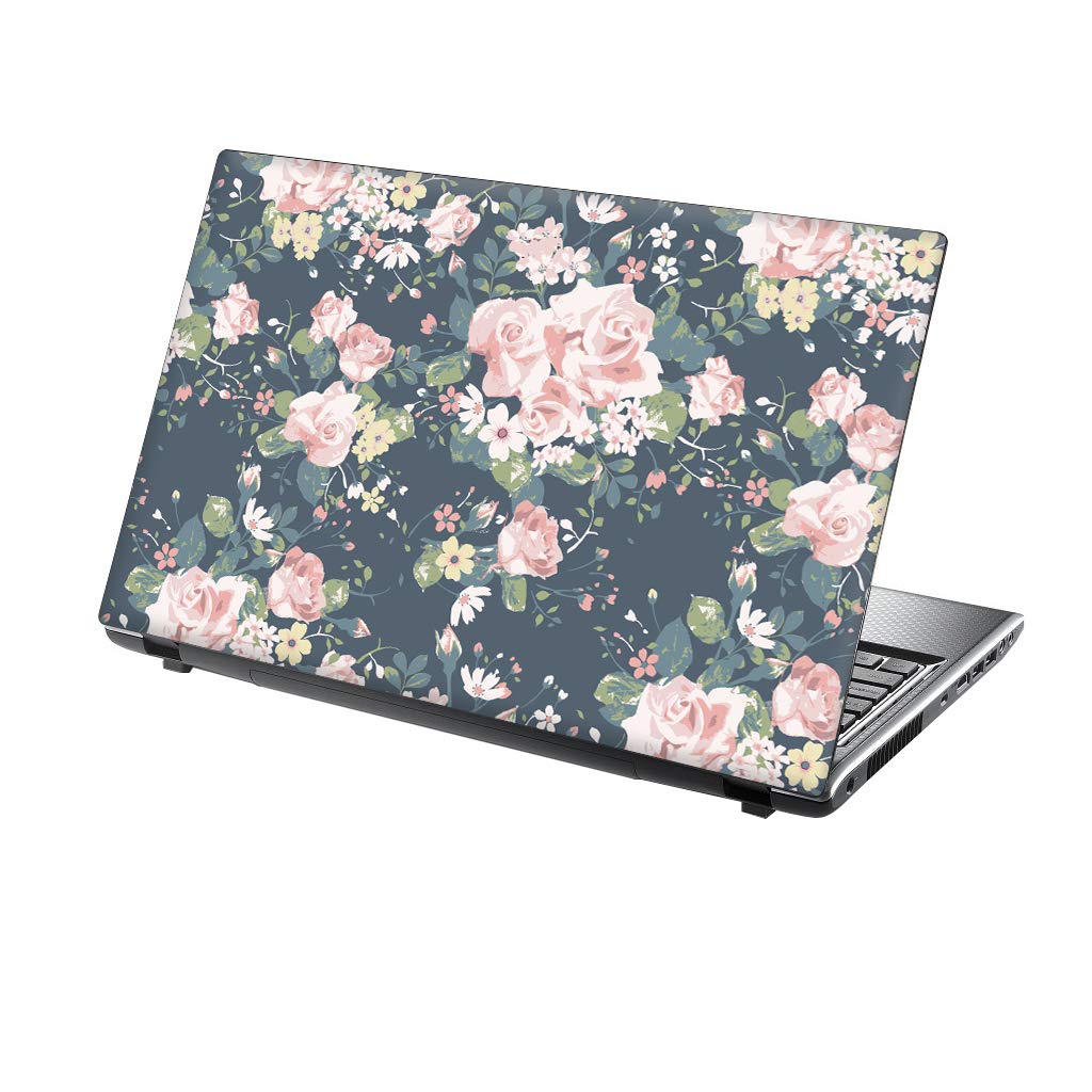 TaylorHe 15.6 inch 15 inch Laptop Skin Vinyl Decal with Colorful Patterns and Leather Effect Laminate MADE IN BRITAIN Vintage style Floral Patterns