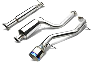DNA MOTORING CBE-FF00-BT Stainless Steel Cat Back Exhaust System [Compatible with 00-04 Ford Focus ZX3/ZX5]