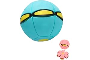 Reyneey Magic Ball, Children's Bouncing Ball, Magical Flying Saucer, Bouncy Balls, Parent-Child Interaction, Interactive Pop-Up Time Delay Transformation Toy Outdoor (Blue-1, 3 Lights)